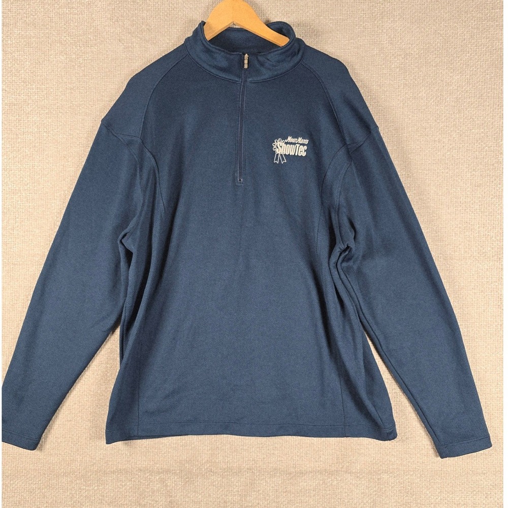 Nike Mens XL Navy Blue 1/4 Zip Pullover MoorMans ShowTec Logo 400099-469